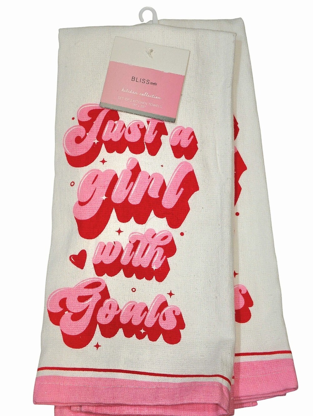 Bliss Studio, "Just A Girl With Goals," Set Of 2 Kitchen Towels